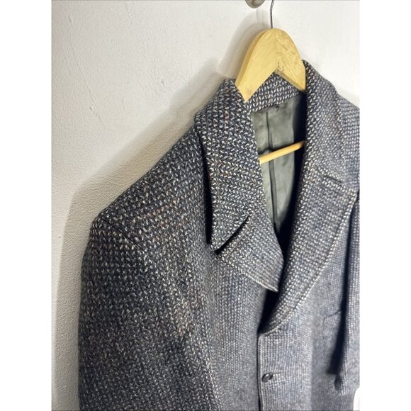 Vintage Scottish Tweed Overcoat Pure New Wool Woven in Scotland Men’s XL - Picture 3 of 7